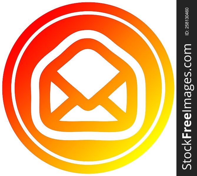 Envelope Letter Circular In Hot Gradient Spectrum