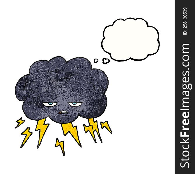 Thought Bubble Textured Cartoon Thundercloud