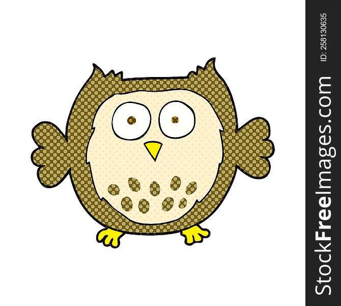 freehand drawn cartoon owl