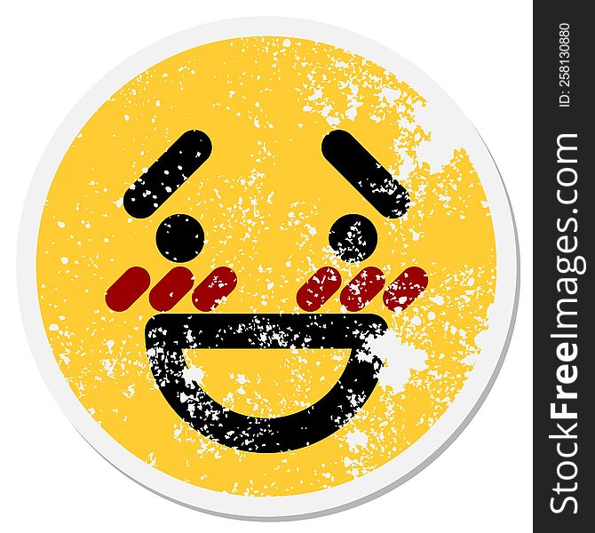 embarrassed face circular sticker