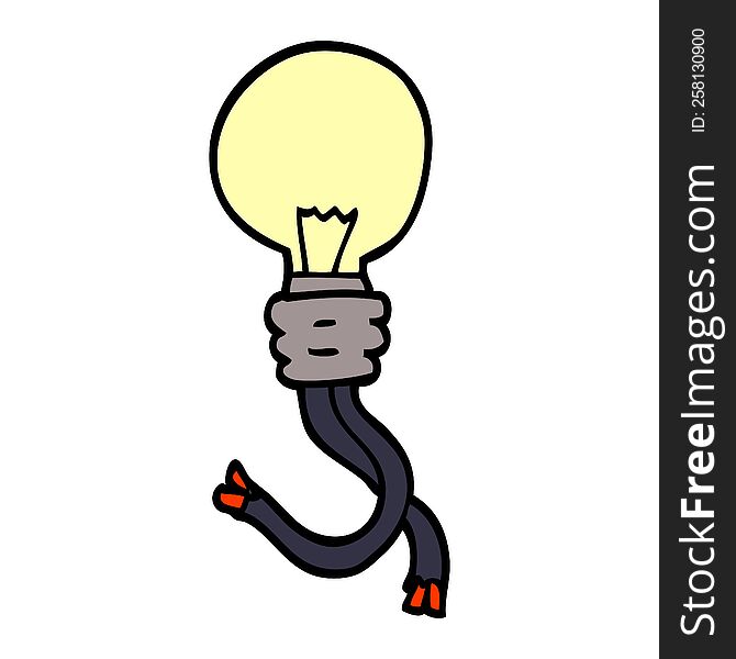 Cartoon Doodle Glowing Light Bulb