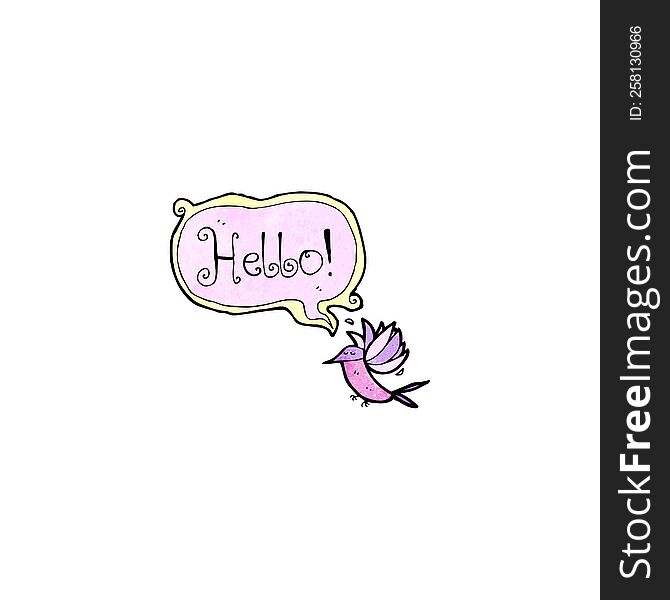 Cartoon Hummingbird With Speech Bubble