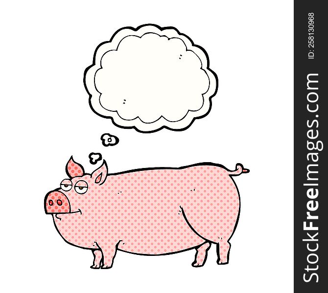 Thought Bubble Cartoon Huge Pig