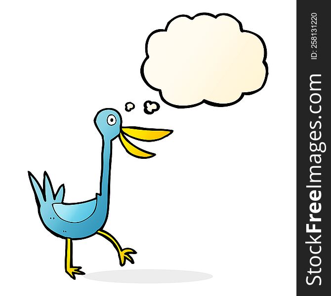 Funny Cartoon Duck With Thought Bubble