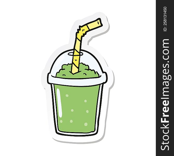 sticker of a cartoon iced smoothie