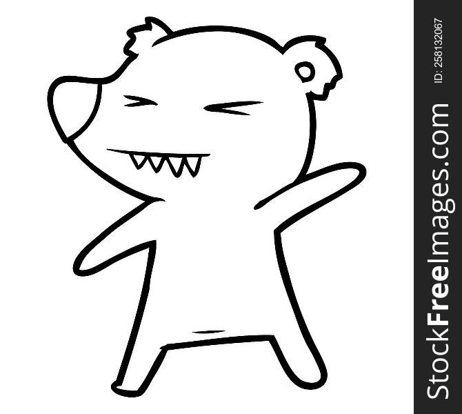 angry polar bear cartoon. angry polar bear cartoon