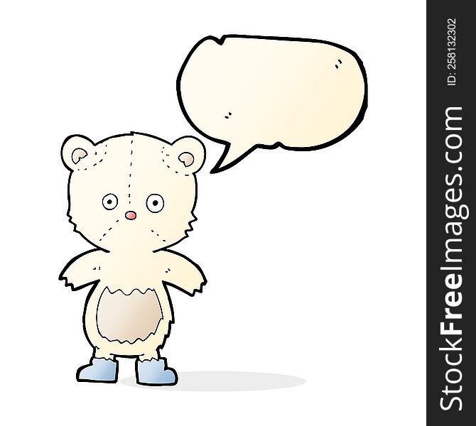 Cartoon Polar Bear Cub With Speech Bubble