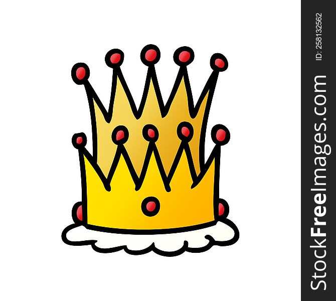 hand drawn gradient cartoon doodle of two crowns