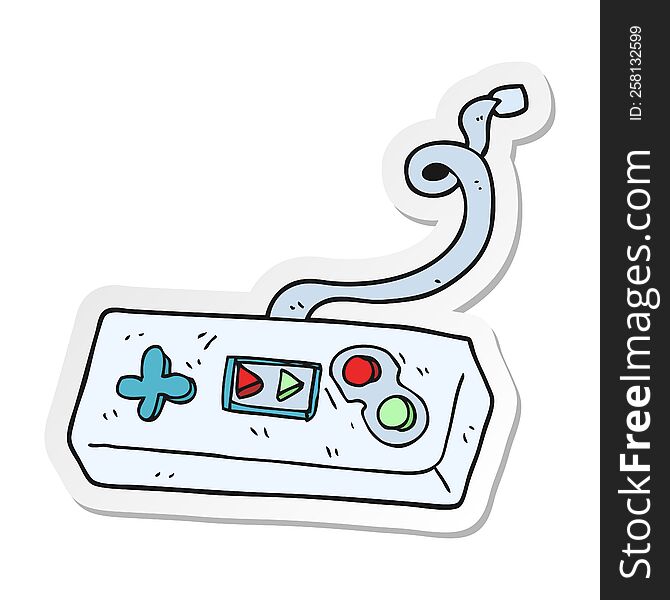 sticker of a cartoon game controller