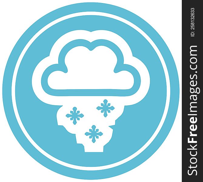 snow cloud circular icon symbol