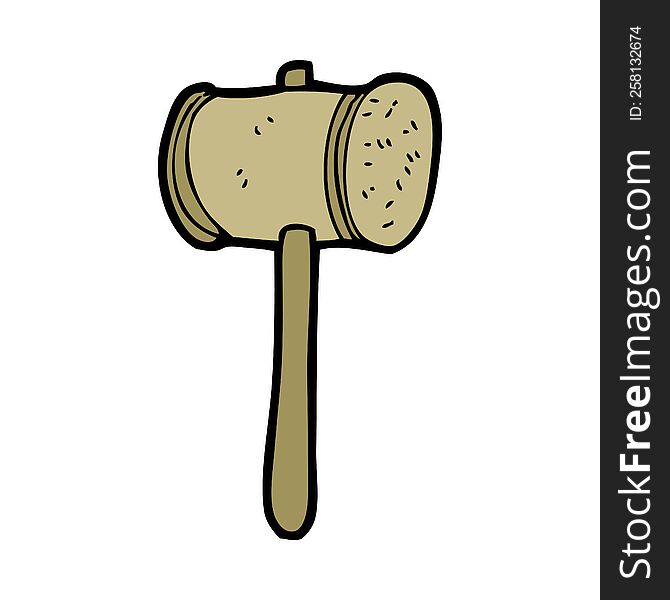 Cartoon Wooden Hammer