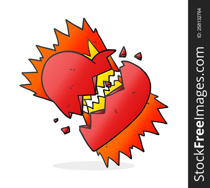 cartoon broken heart