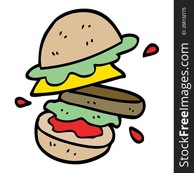 Cartoon Doodle Burger
