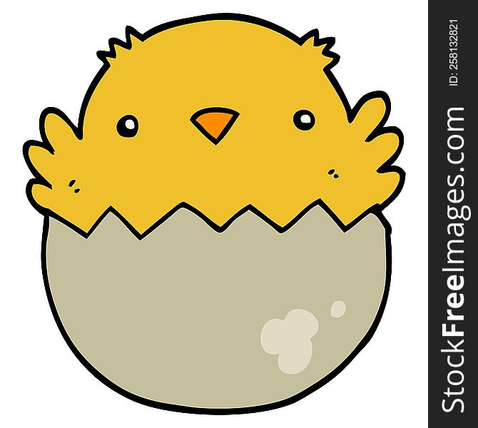 cartoon chick hatching from egg