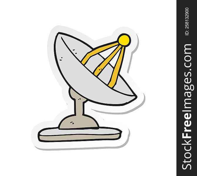 Sticker Of A Cartoon Satellite Dish