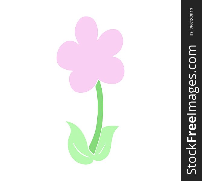 Cute Flat Color Style Cartoon Flower