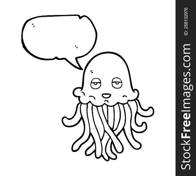 Speech Bubble Cartoon Octopus