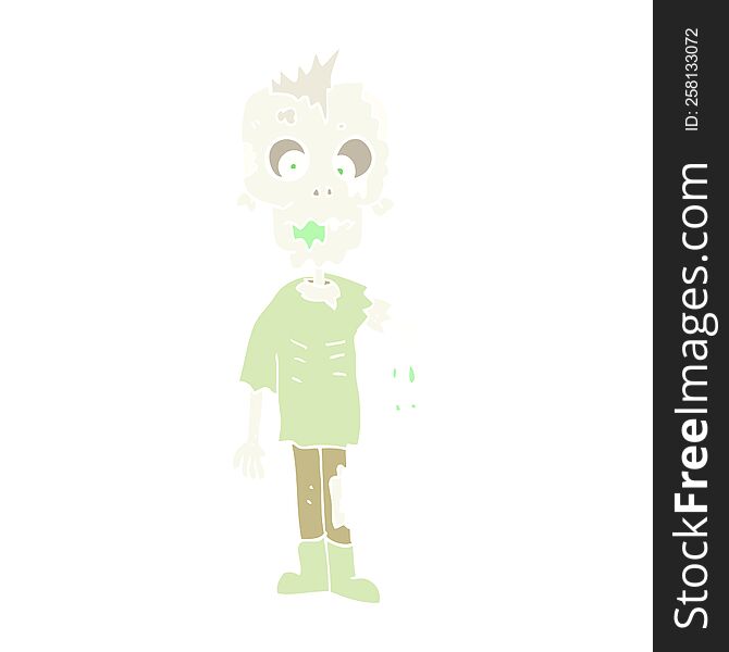 flat color illustration of zombie. flat color illustration of zombie