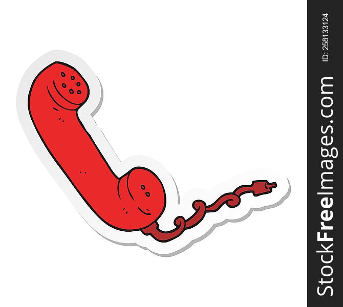 sticker of a cartoon telephone receiver