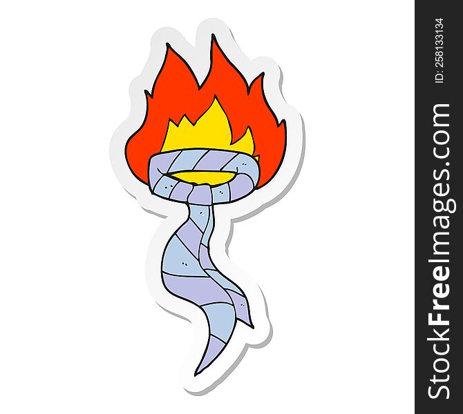 sticker of a cartoon burning work tie