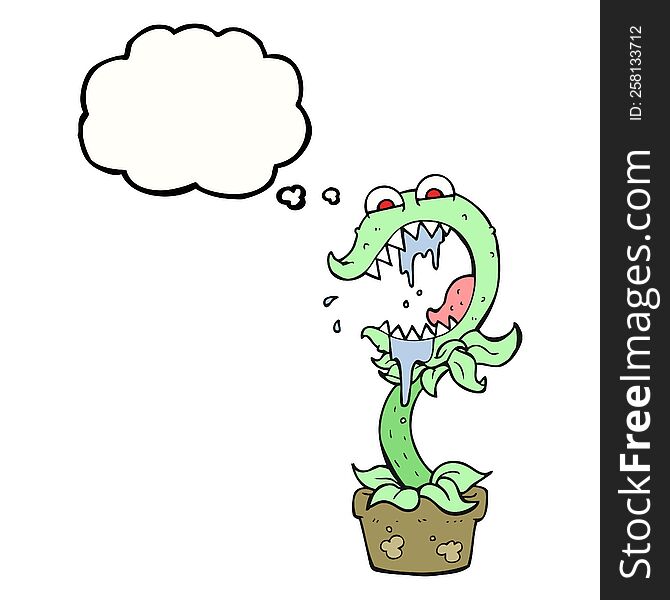 thought bubble cartoon carnivorous plant