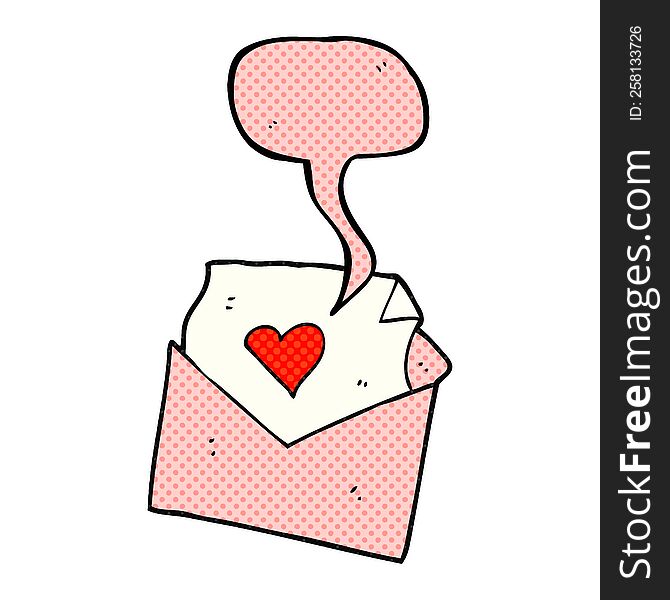 Comic Book Speech Bubble Cartoon Love Letter