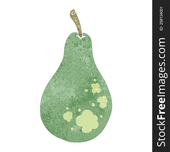 freehand retro cartoon pear
