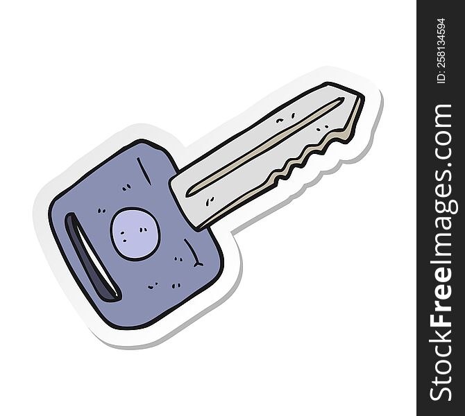 sticker of a cartoon car key