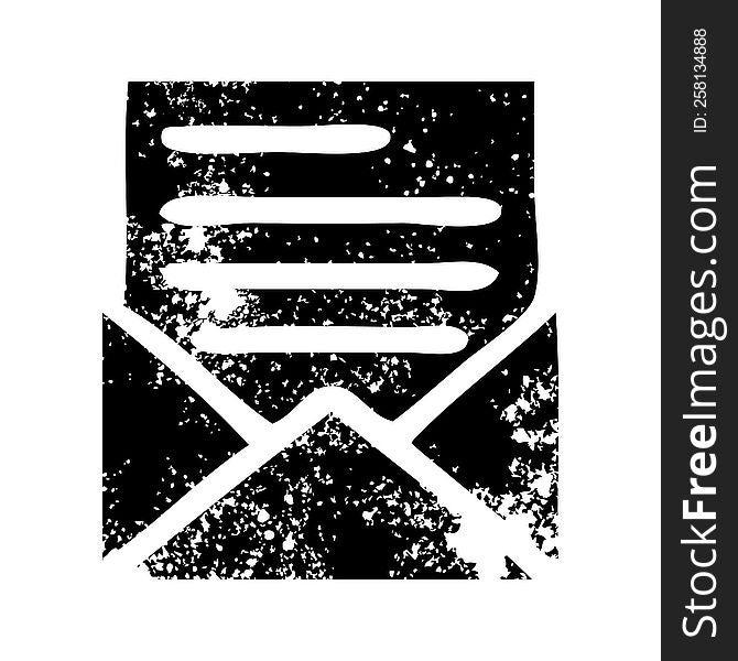 Distressed Symbol Letter And Envelope