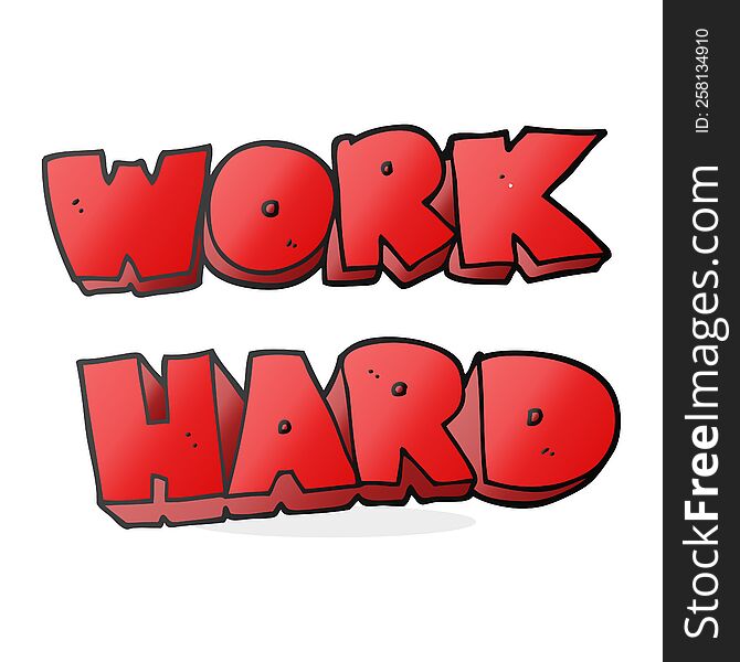 Cartoon Work Hard Symbol