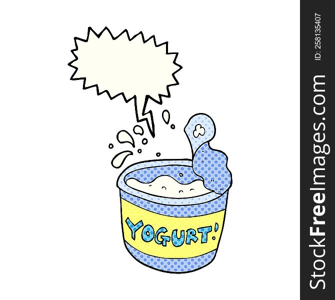 Comic Book Speech Bubble Cartoon Yogurt