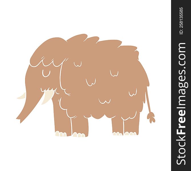 Flat Color Style Cartoon Mammoth