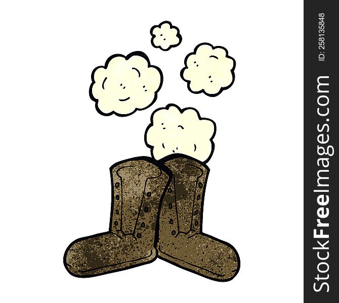 dusty old work boots cartoon. dusty old work boots cartoon