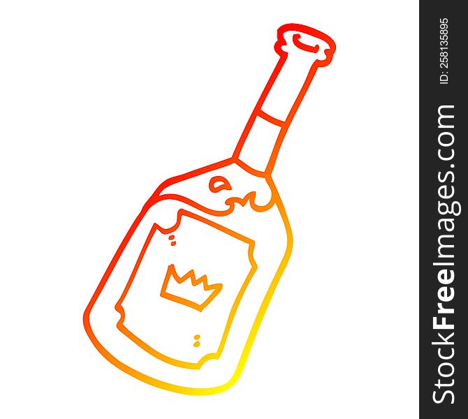 warm gradient line drawing of a cartoon alcoholic drink