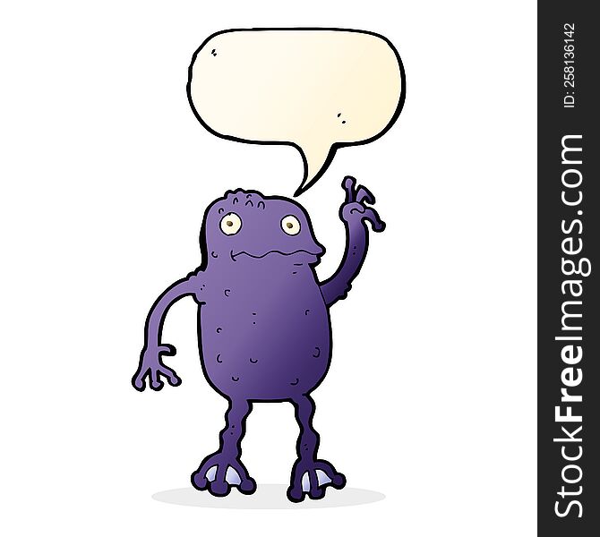 Cartoon Poisonous Frog With Speech Bubble
