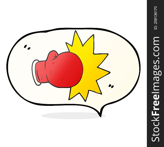 freehand drawn speech bubble cartoon boxing glove