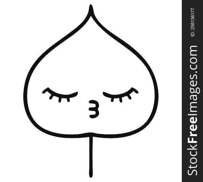 line drawing cartoon of a expressional leaf