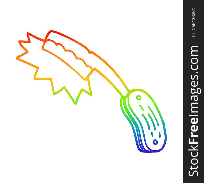 rainbow gradient line drawing of a cartoon sharp razor