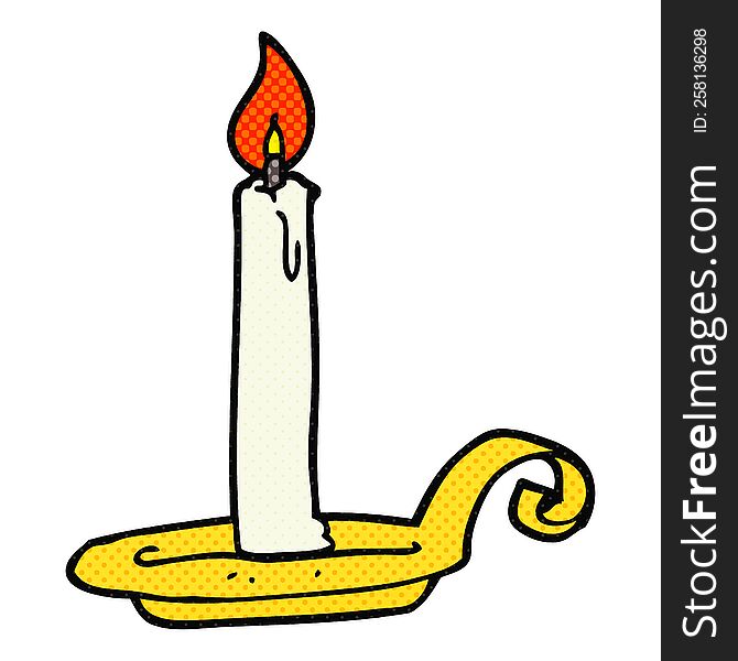 freehand drawn cartoon candle burning