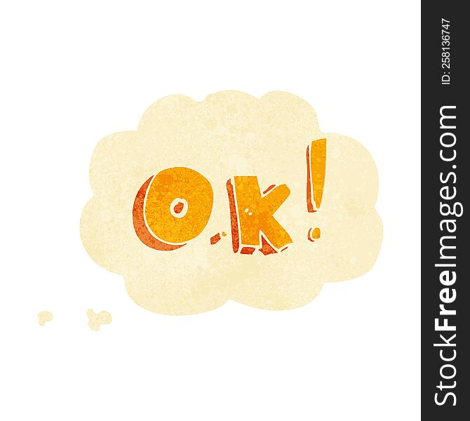 Cartoon OK Symbol With Thought Bubble