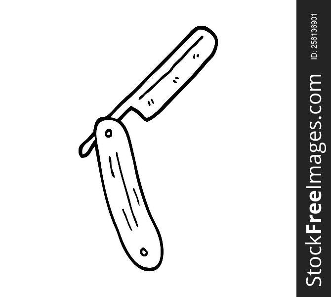 line drawing cartoon old style razor