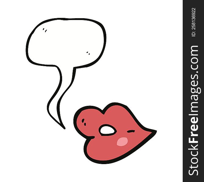 cartoon lips with speech bubble