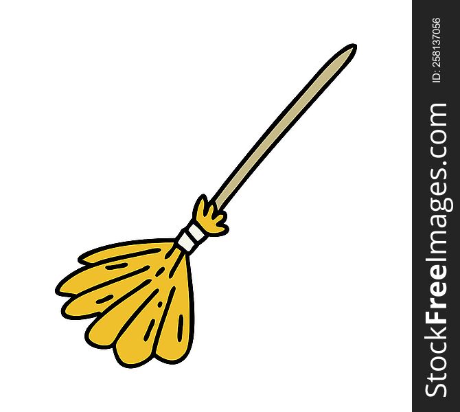 cartoon of a traditional broom stick