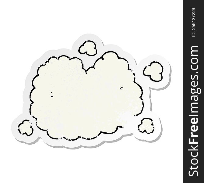 Distressed Sticker Of A Cartoon Smoke Cloud