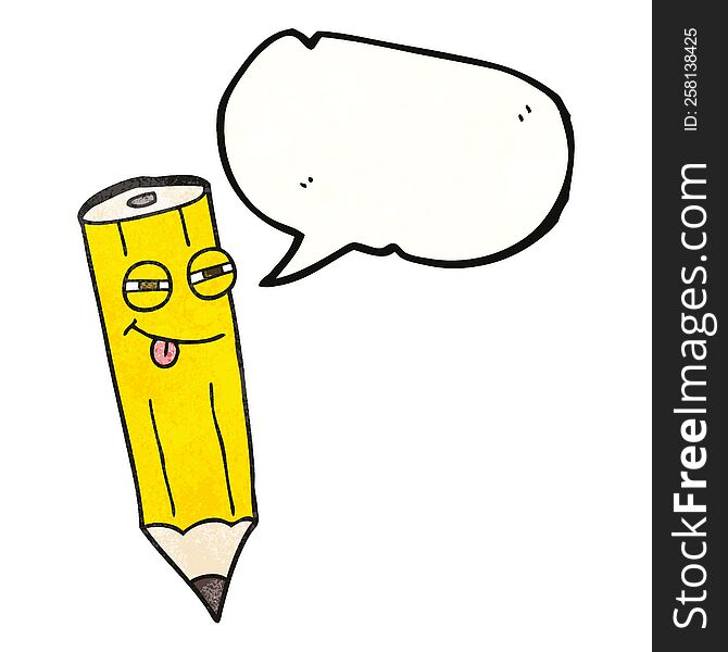 Sly Texture Speech Bubble Cartoon Pencil
