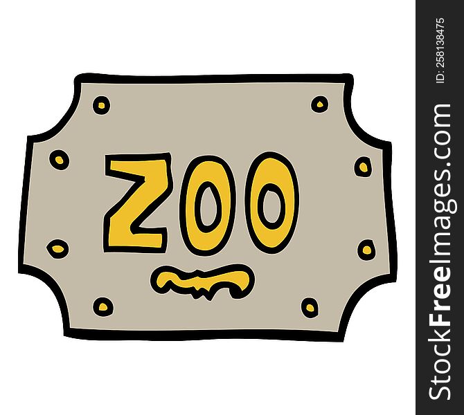 hand drawn doodle style cartoon zoo sign