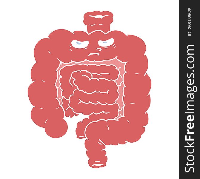 flat color style cartoon intestines