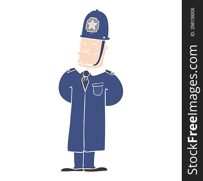 Flat Color Style Cartoon Policeman