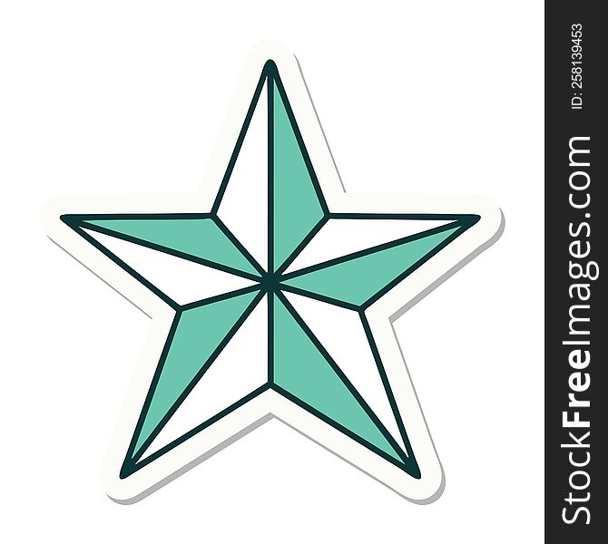 Tattoo Style Sticker Of A Star
