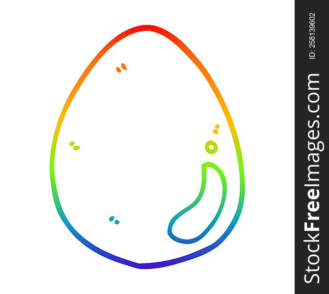 Rainbow Gradient Line Drawing Cartoon Egg